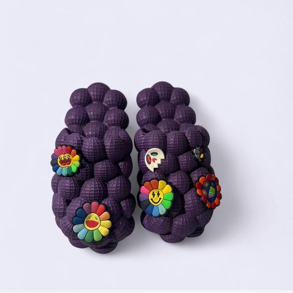 Purple Bubble Slides with Croc Charms